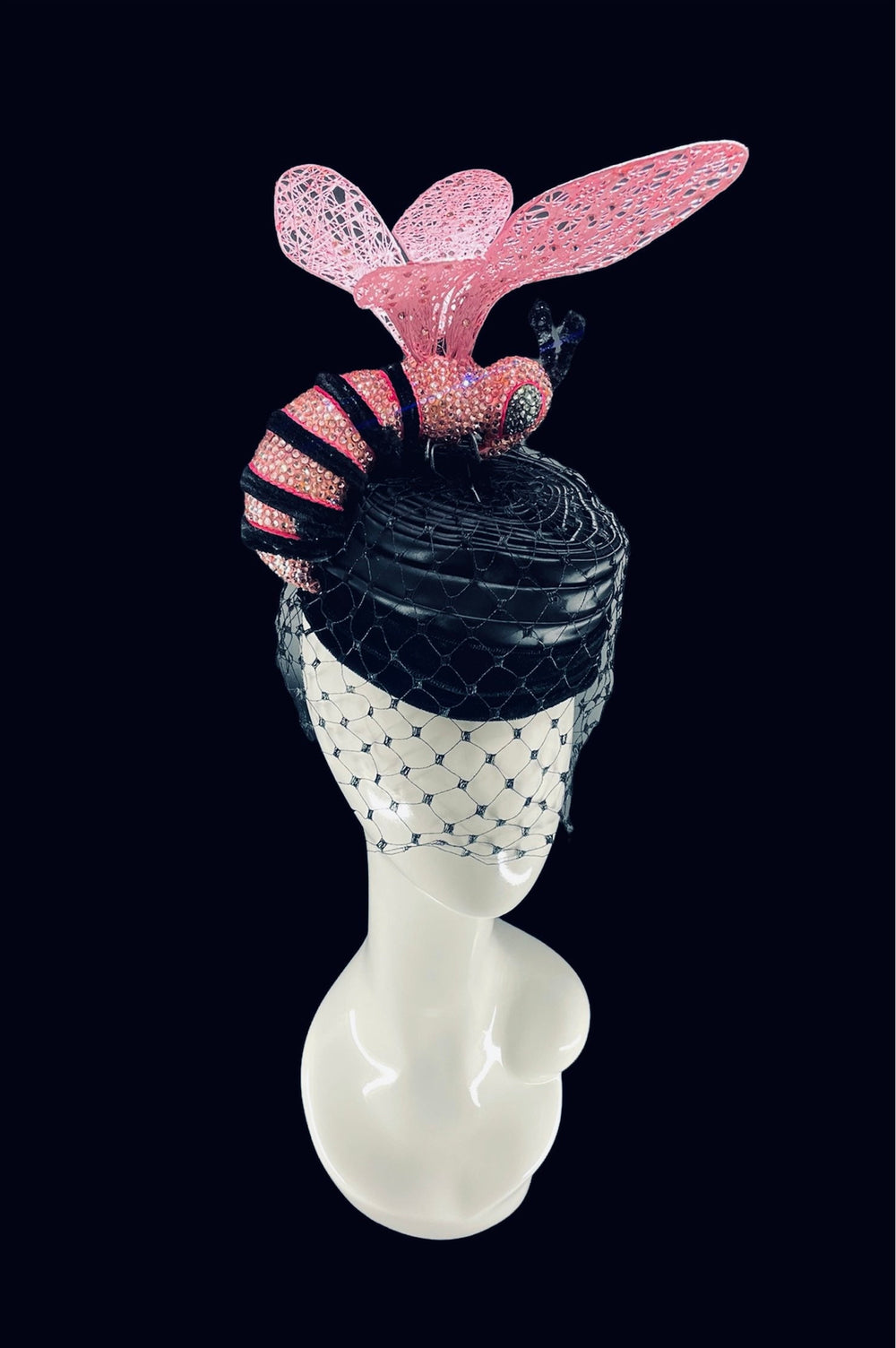 Crystal Pink Bee Fascinator