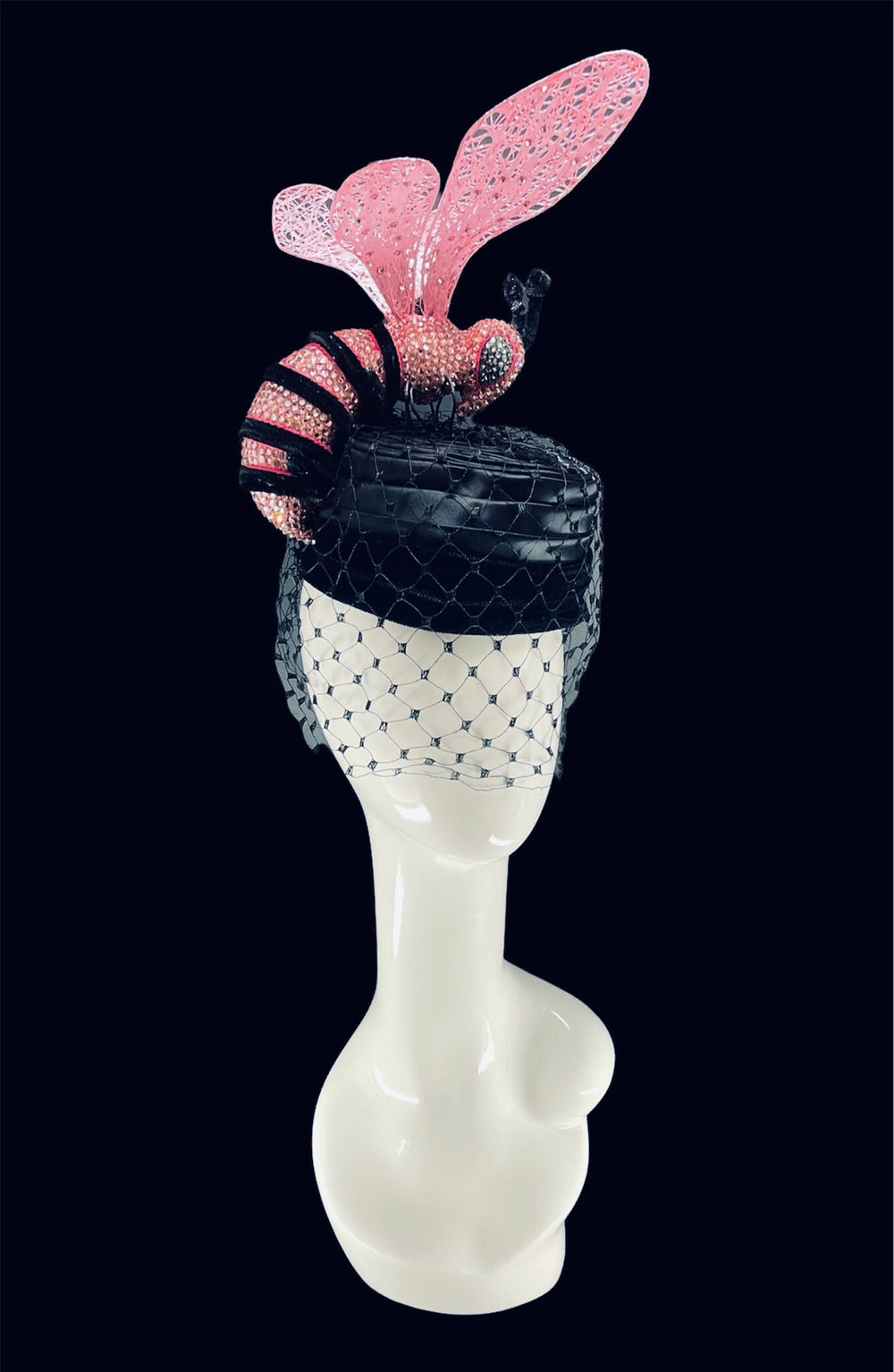 Crystal Pink Bee Fascinator