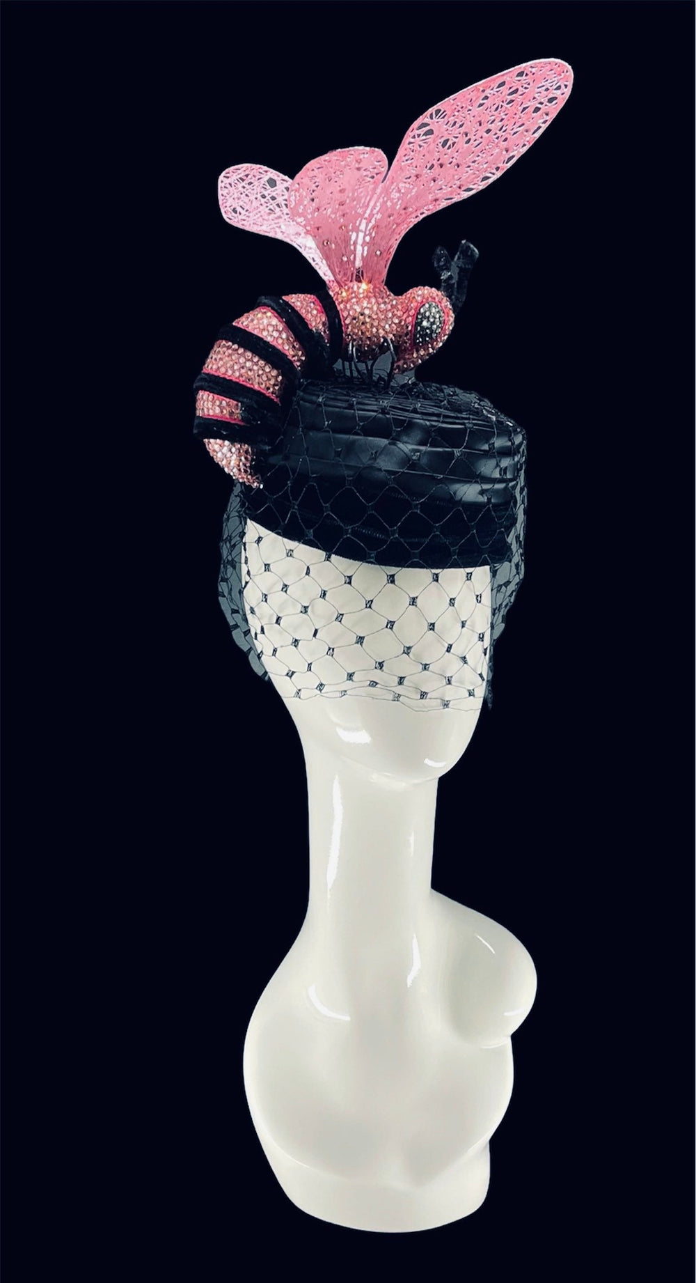 Crystal Pink Bee Fascinator