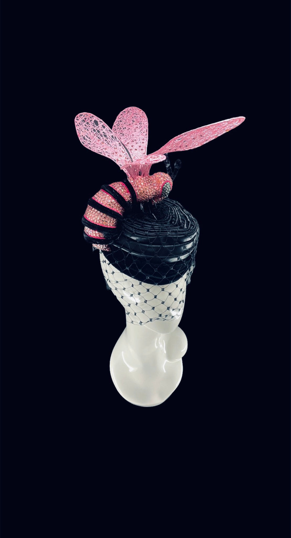 Crystal Pink Bee Fascinator