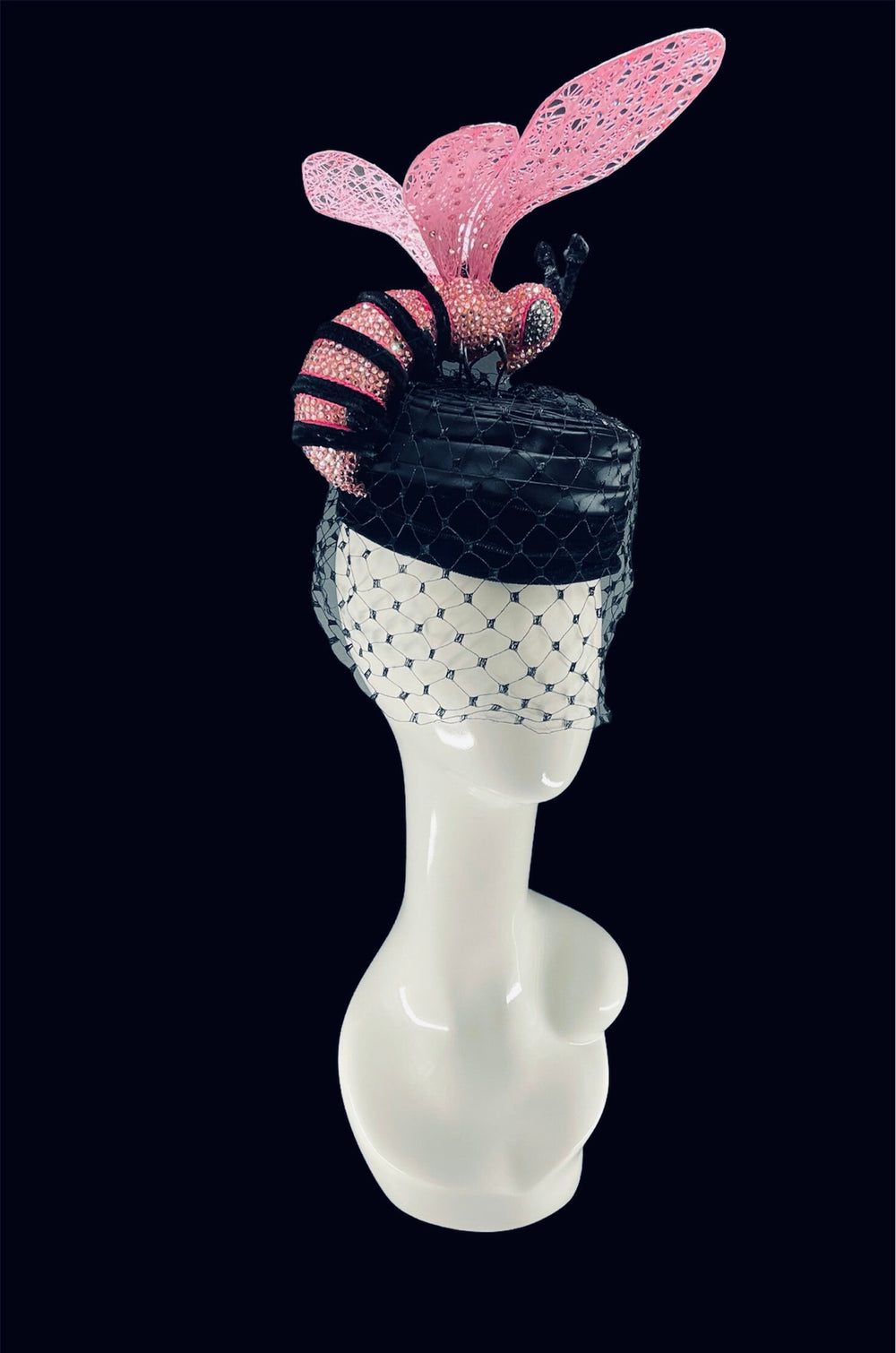 Crystal Pink Bee Fascinator