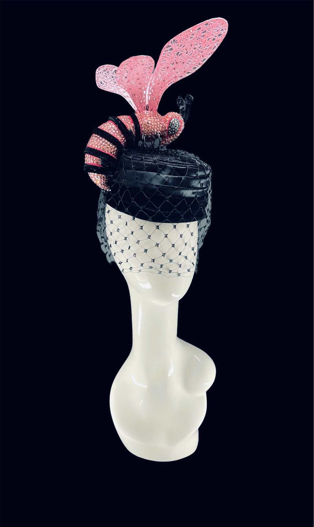 Crystal Pink Bee Fascinator
