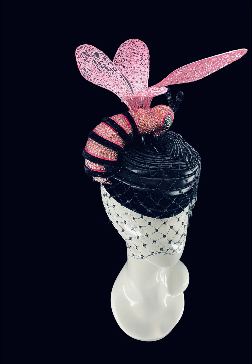 Crystal Pink Bee Fascinator
