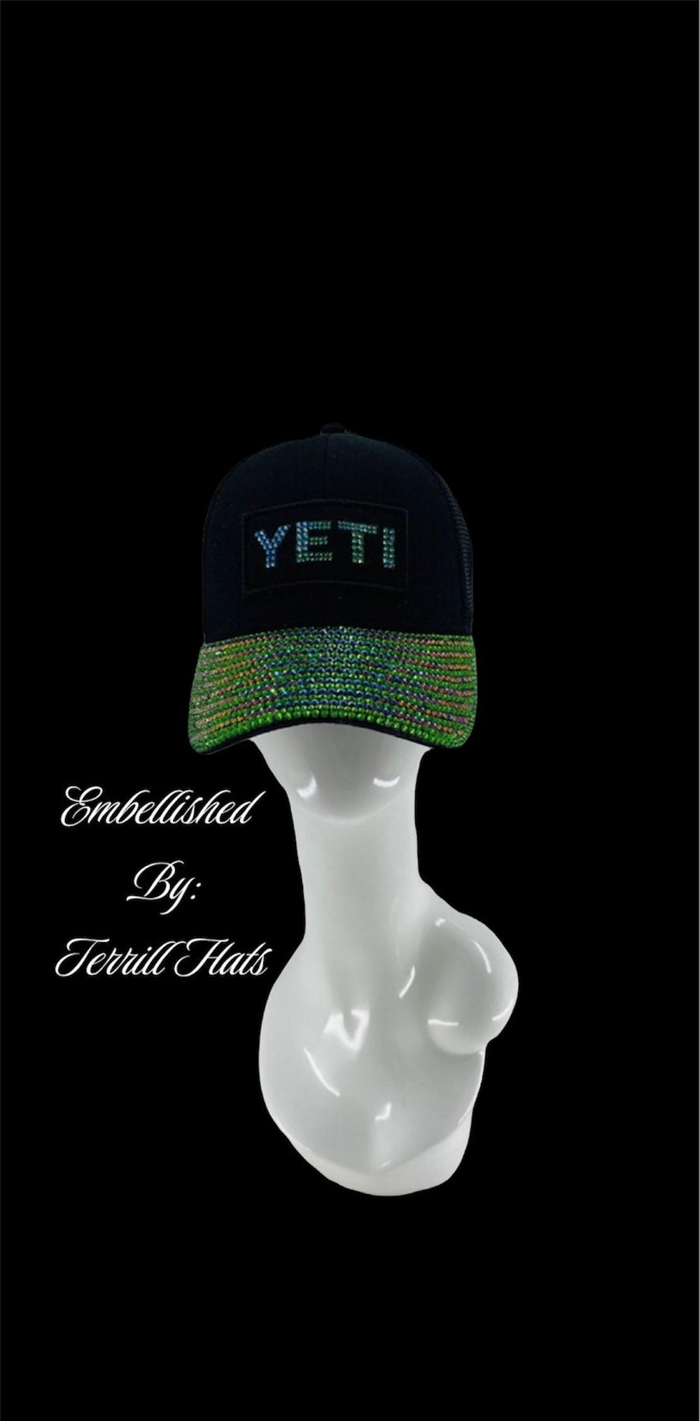 Crystal Black & Green Yeti Baseball Cap