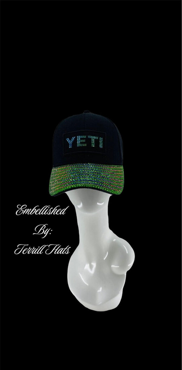 Crystal Black & Green Yeti Baseball Cap