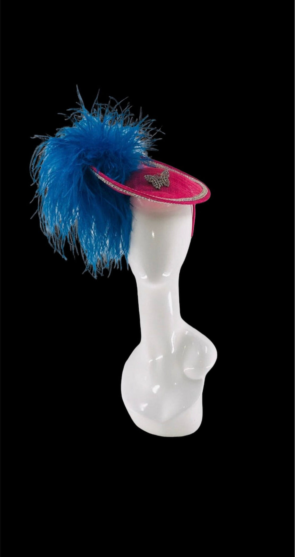 Pink & Blue Crystal Butterfly Fascinator