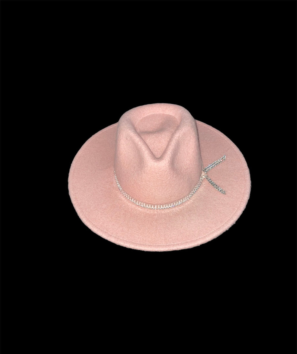 The Love Pink Hat      Fall/Winter Fedora W/Crystals Sz: M/L.