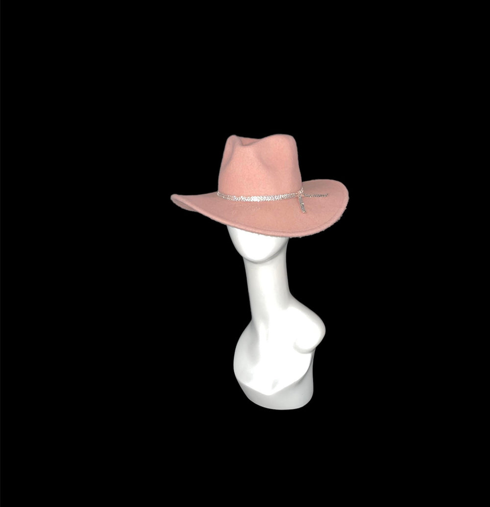 The Love Pink Hat      Fall/Winter Fedora W/Crystals Sz: M/L.