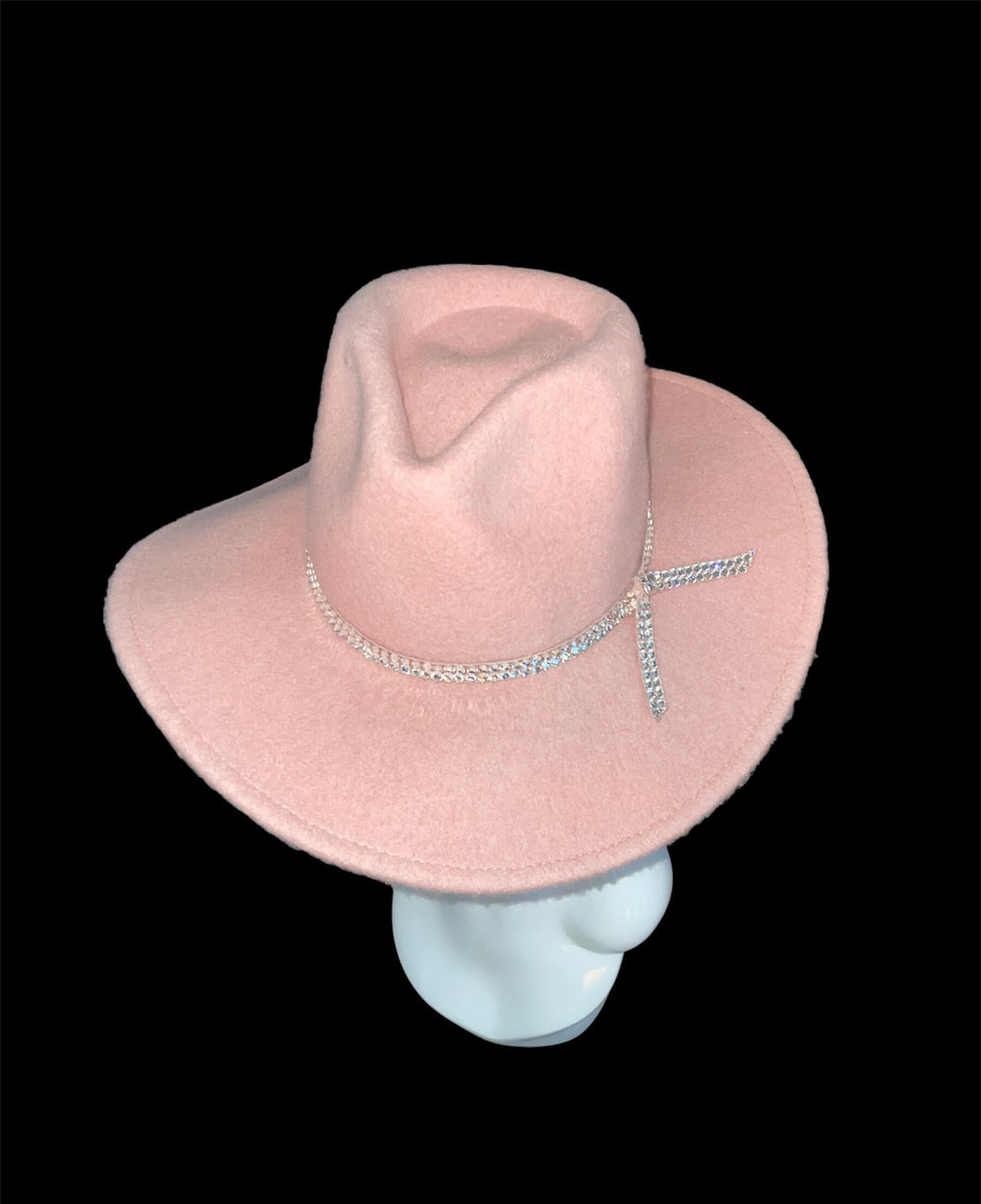 The Love Pink Hat      Fall/Winter Fedora W/Crystals Sz: M/L.