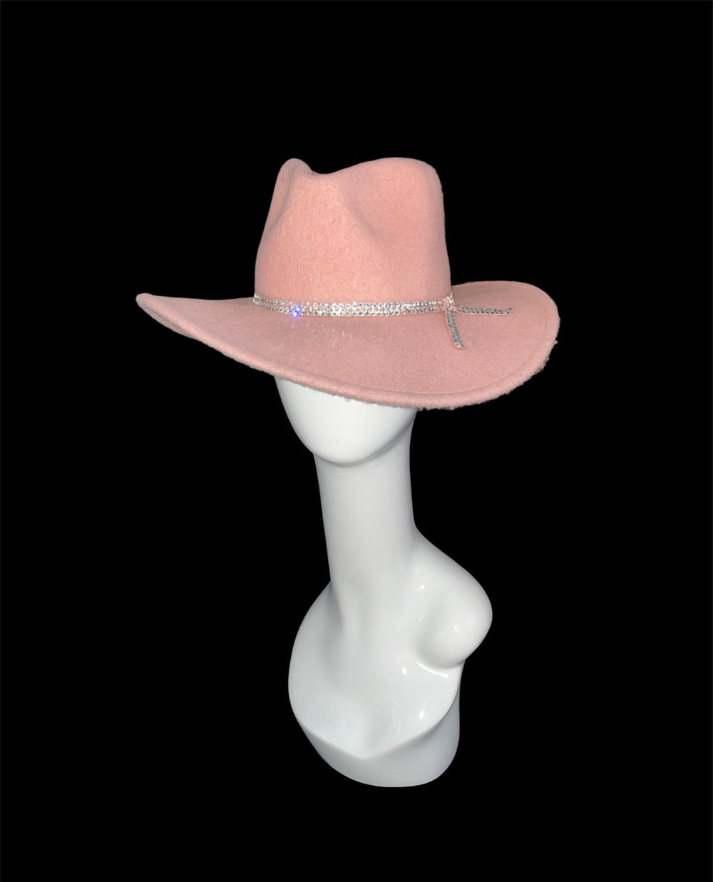 The Love Pink Hat      Fall/Winter Fedora W/Crystals Sz: M/L.