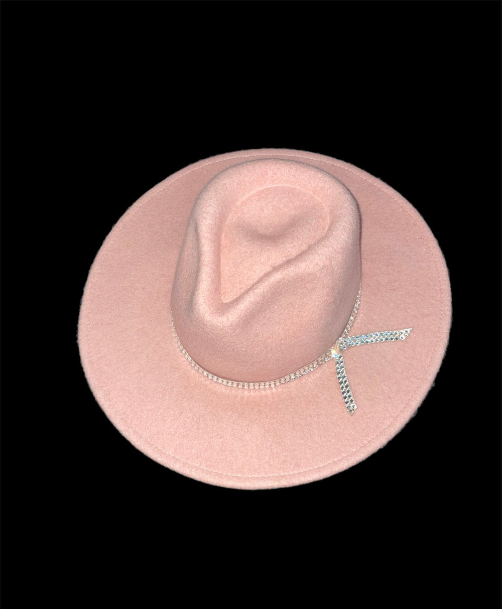 The Love Pink Hat      Fall/Winter Fedora W/Crystals Sz: M/L.