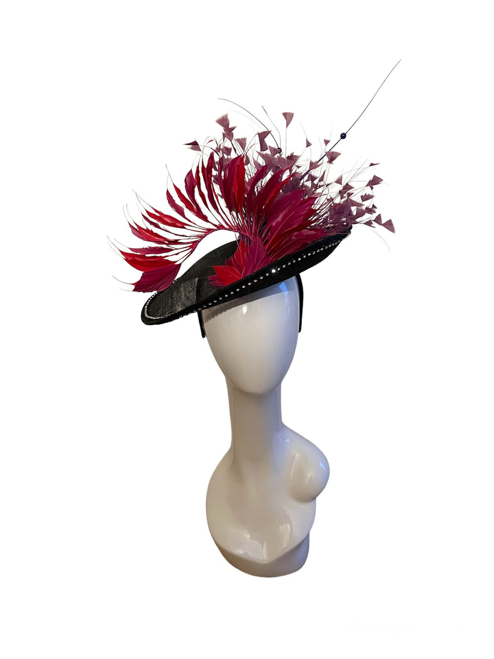 Red & Purple Feather Derby Fascinator