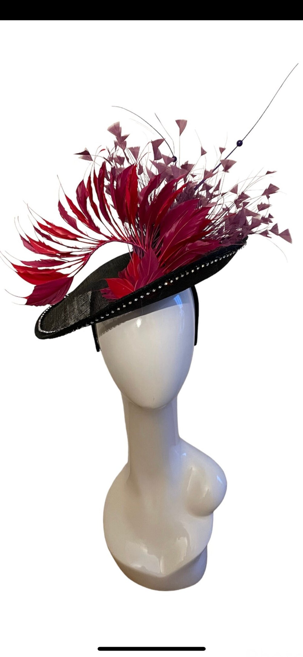 Red & Purple Feather Derby Fascinator