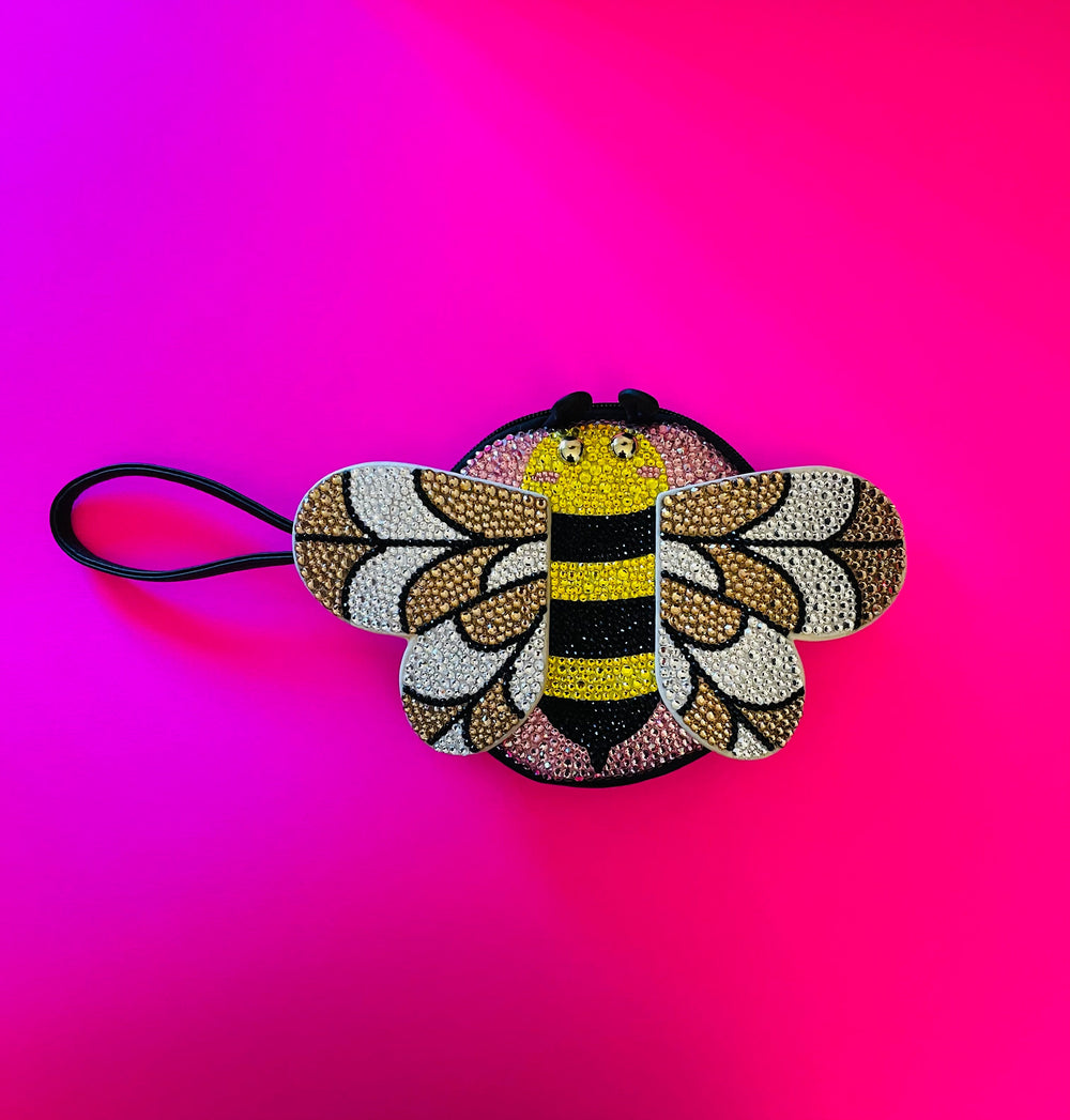 Bumble Bee Crystal Wristlet