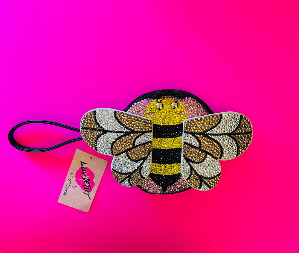 Bumble Bee Crystal Wristlet