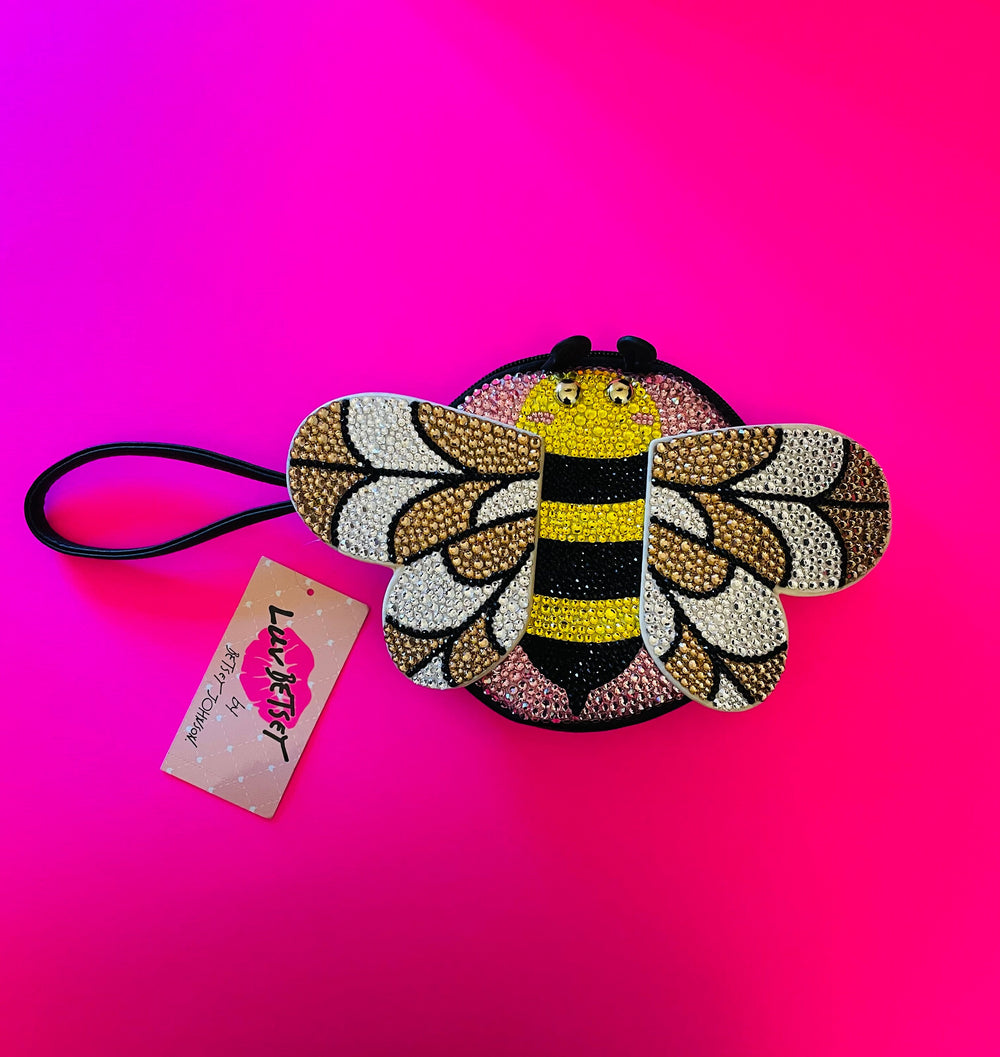 Bumble Bee Crystal Wristlet