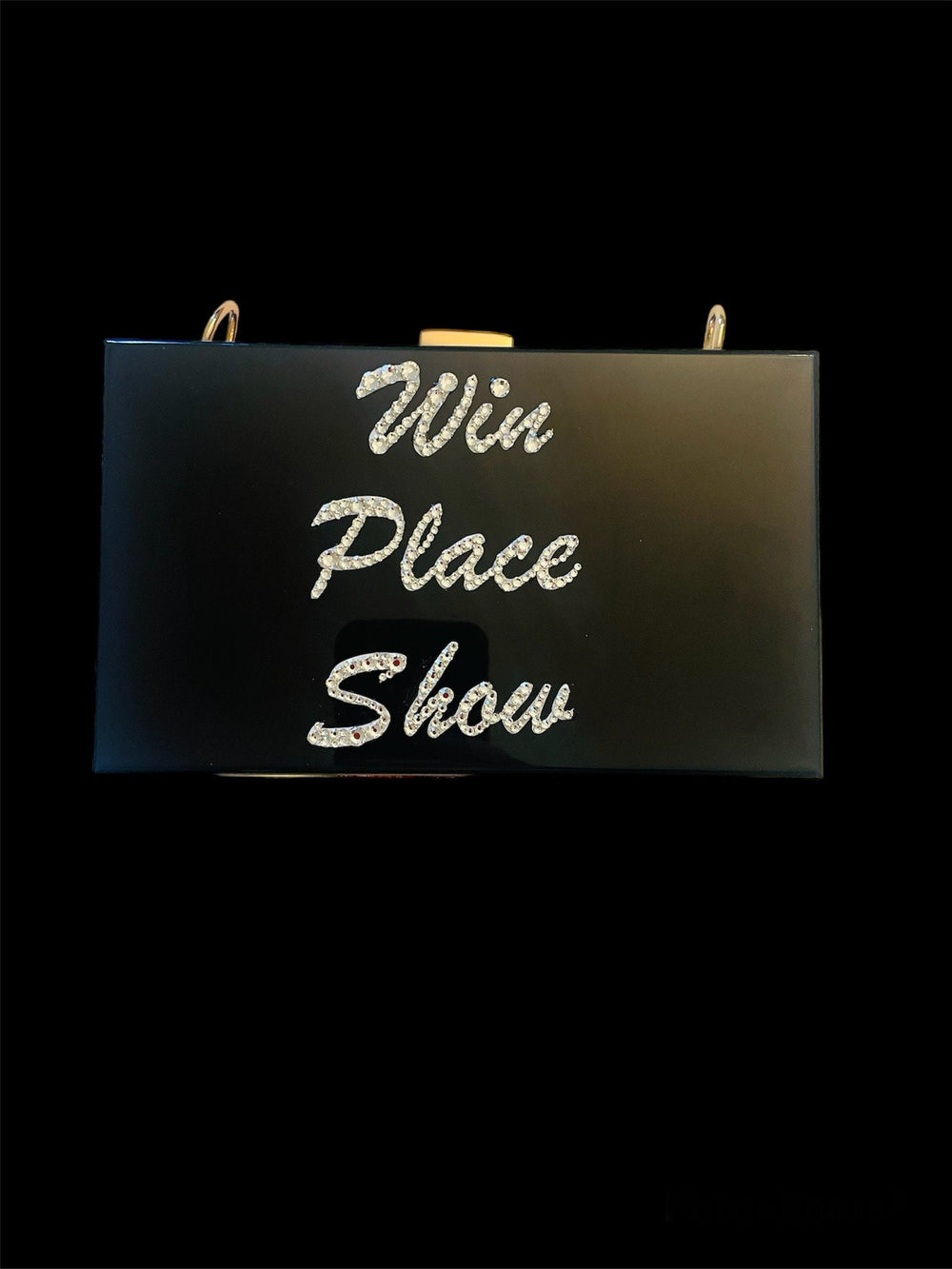 Black “Win Place Show” Crystal Acrylic Bag