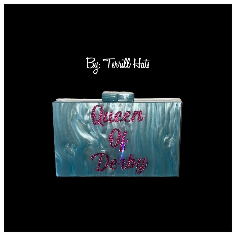 Blue & Pink Queen of Derby Acrylic Purse