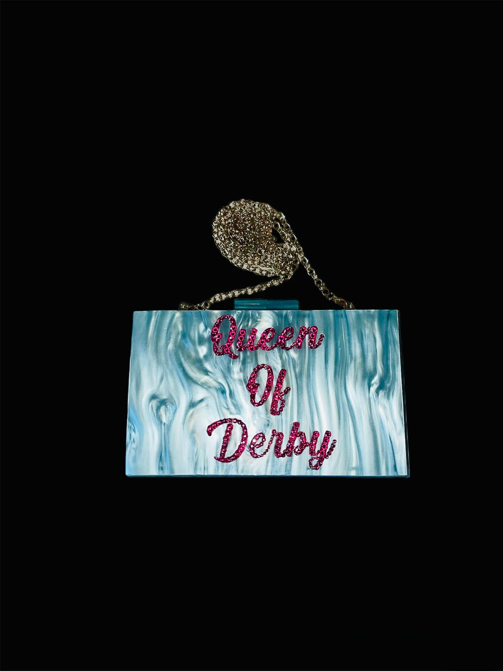 Blue & Pink Queen of Derby Acrylic Purse