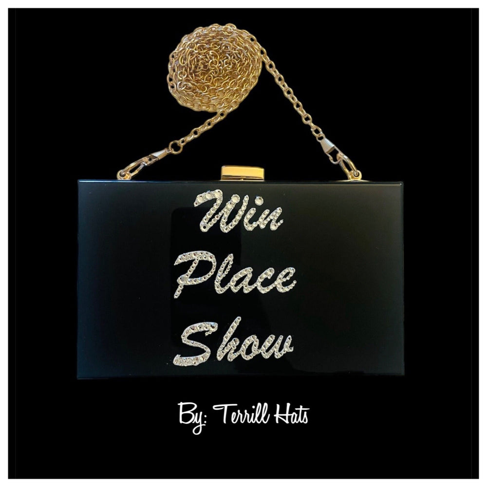 Black “Win Place Show” Crystal Acrylic Bag