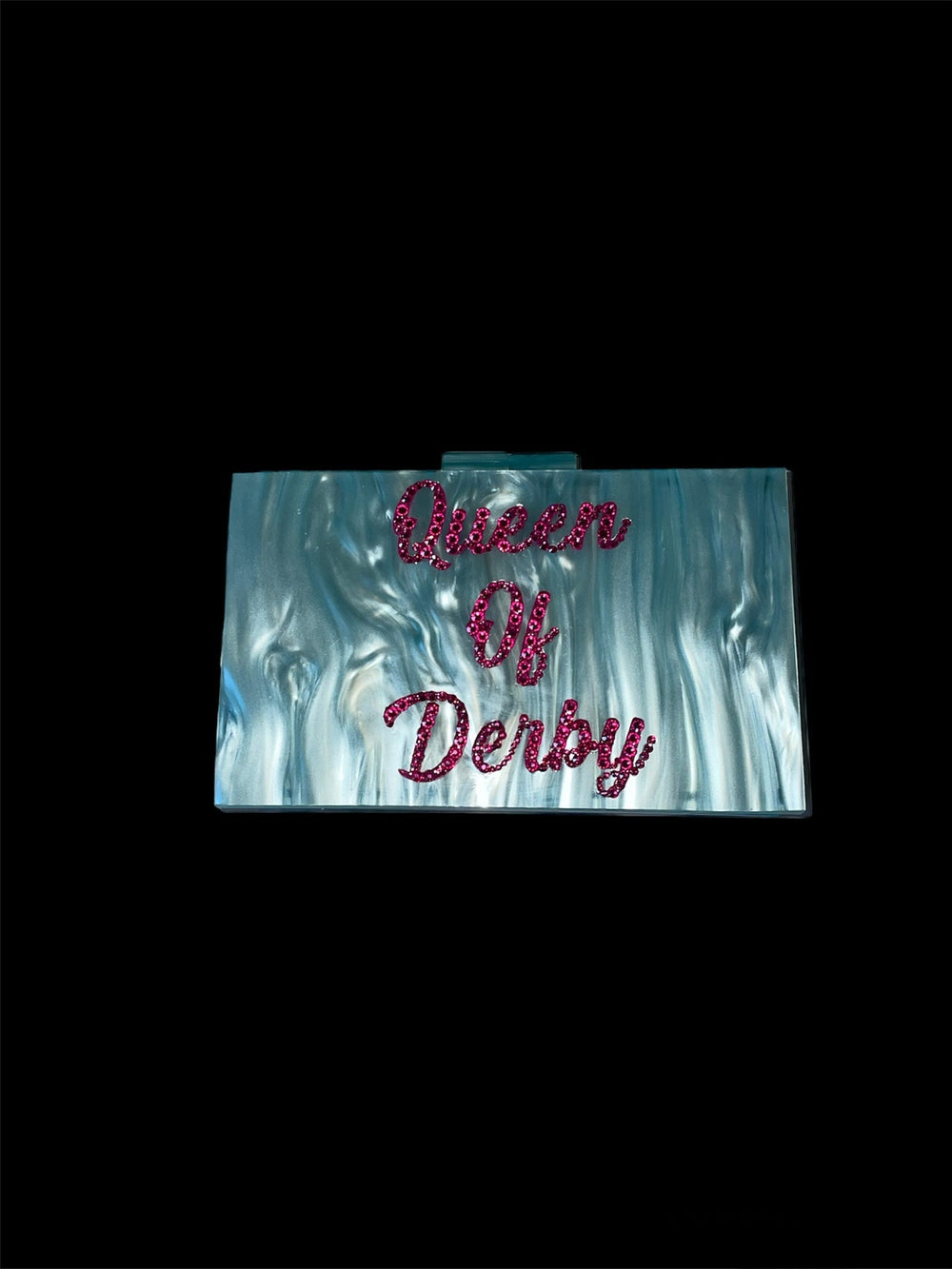 Blue & Pink Queen of Derby Acrylic Purse
