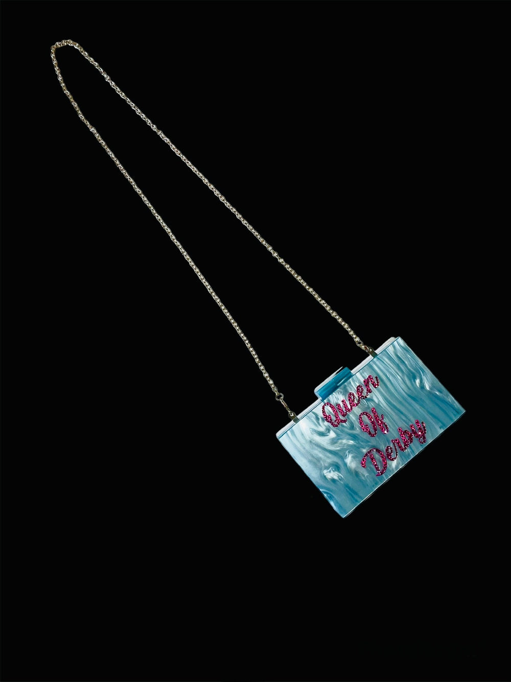 Blue & Pink Queen of Derby Acrylic Purse