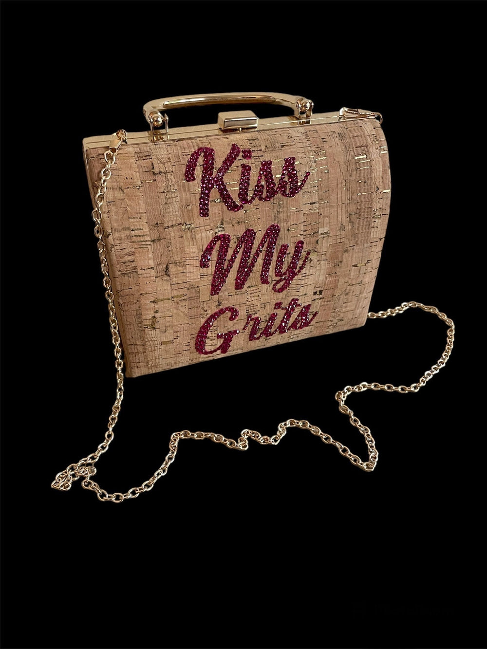 Cork Custom Crystalled “Kiss My Grits Bag”