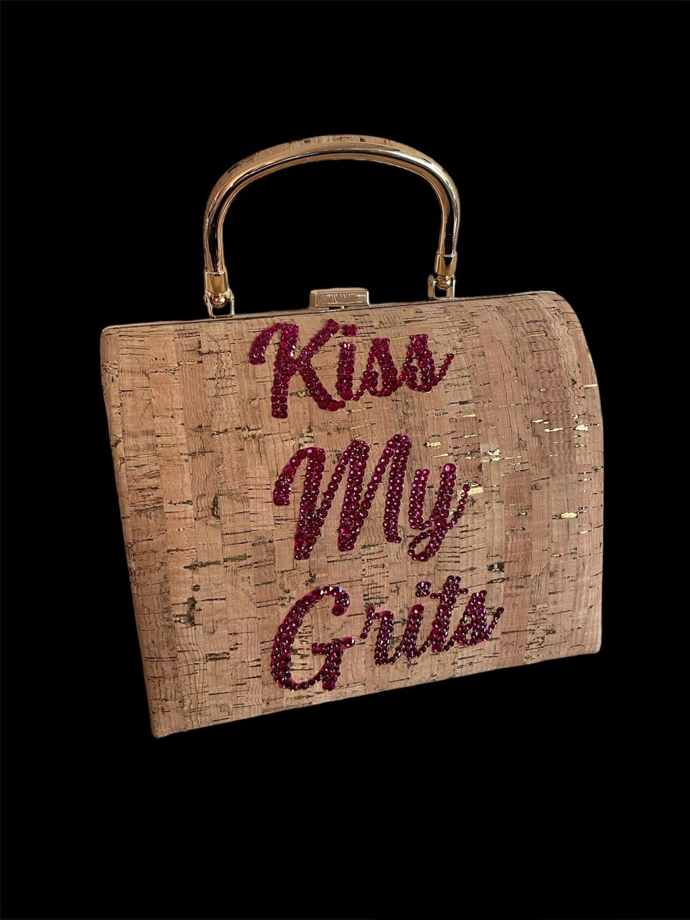 Cork Custom Crystalled “Kiss My Grits Bag”