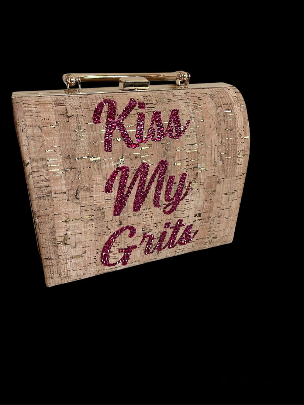 Cork Custom Crystalled “Kiss My Grits Bag”