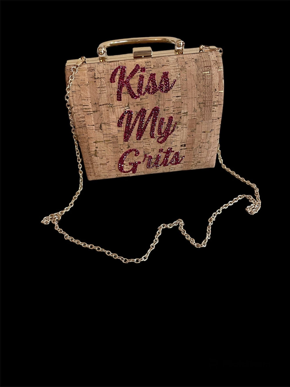 Cork Custom Crystalled “Kiss My Grits Bag”