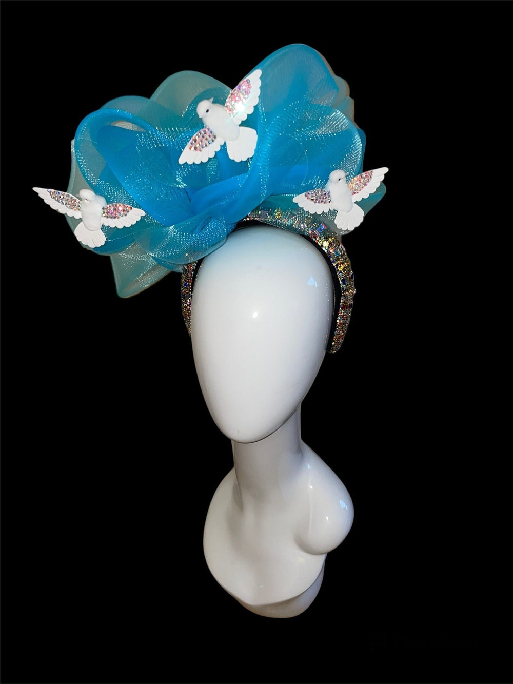 Blue Bird Crystal Fascinator
