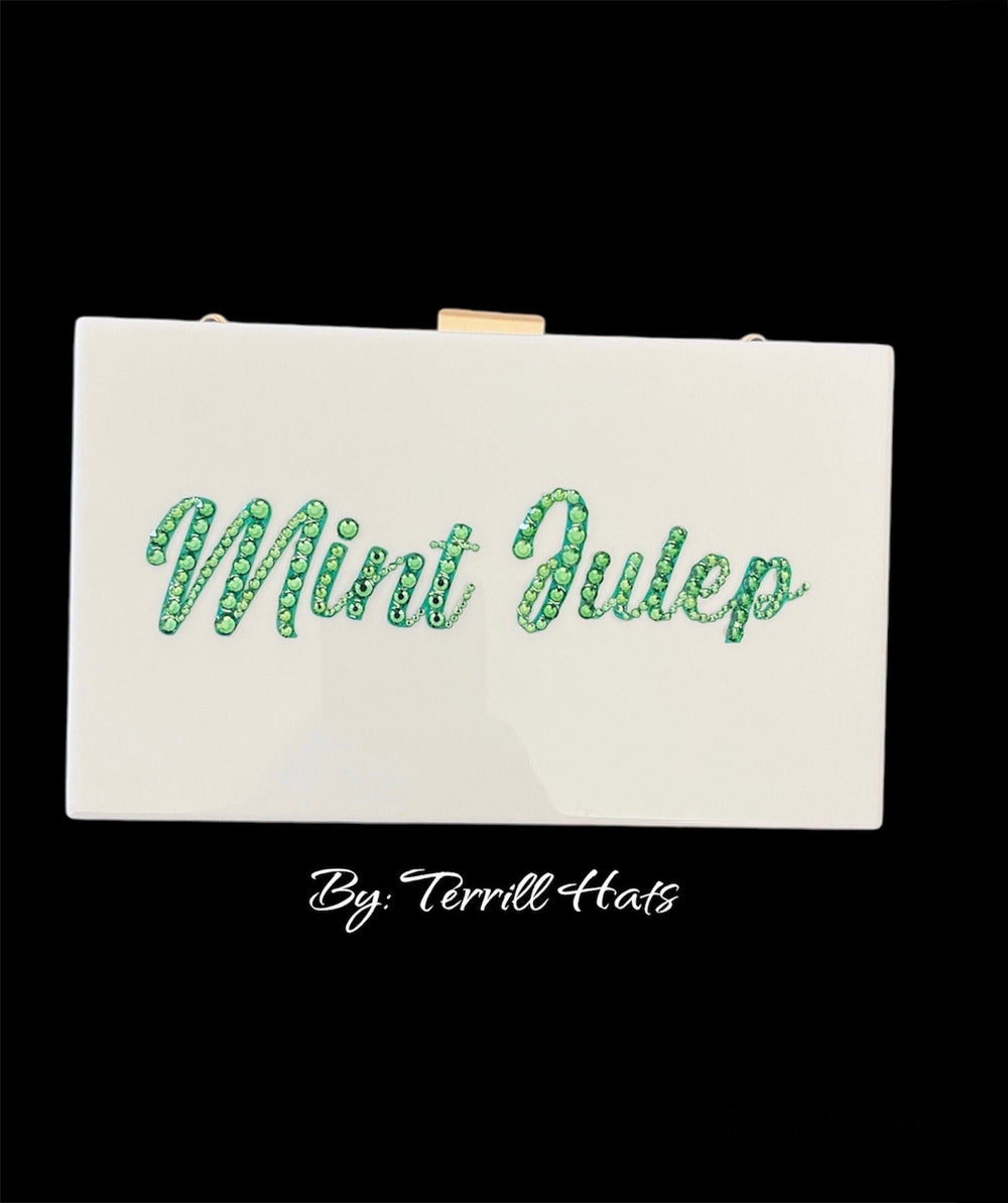 White & Green “Mint Julep” Crystal Acrylic Bag