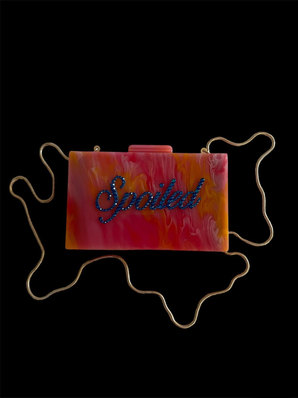 Pink  Crystalled “SPOILED” Acrylic Clutch/Crossbody