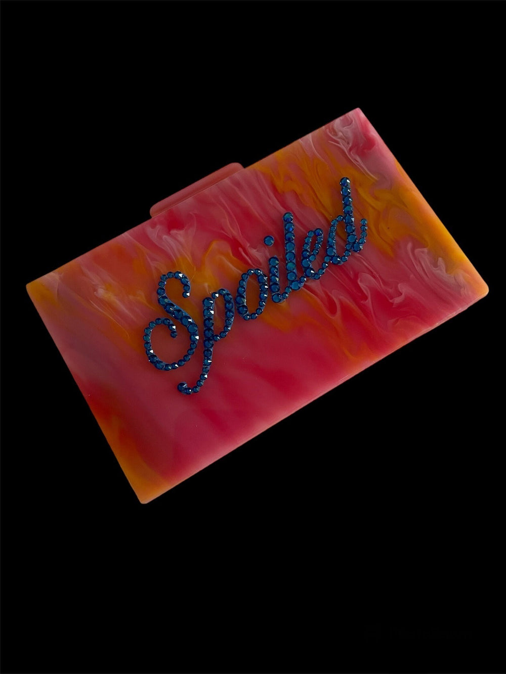Pink  Crystalled “SPOILED” Acrylic Clutch/Crossbody