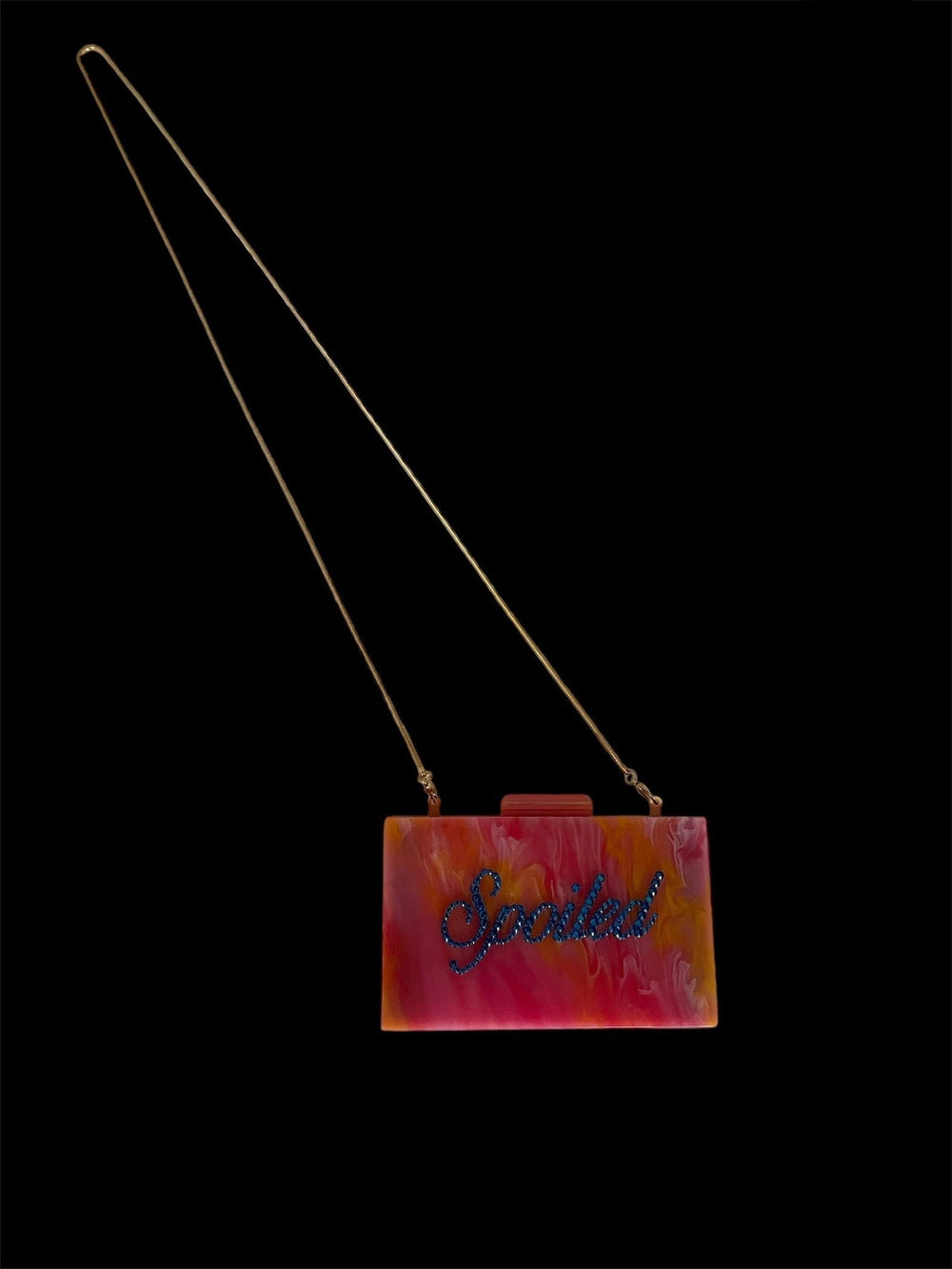Pink  Crystalled “SPOILED” Acrylic Clutch/Crossbody