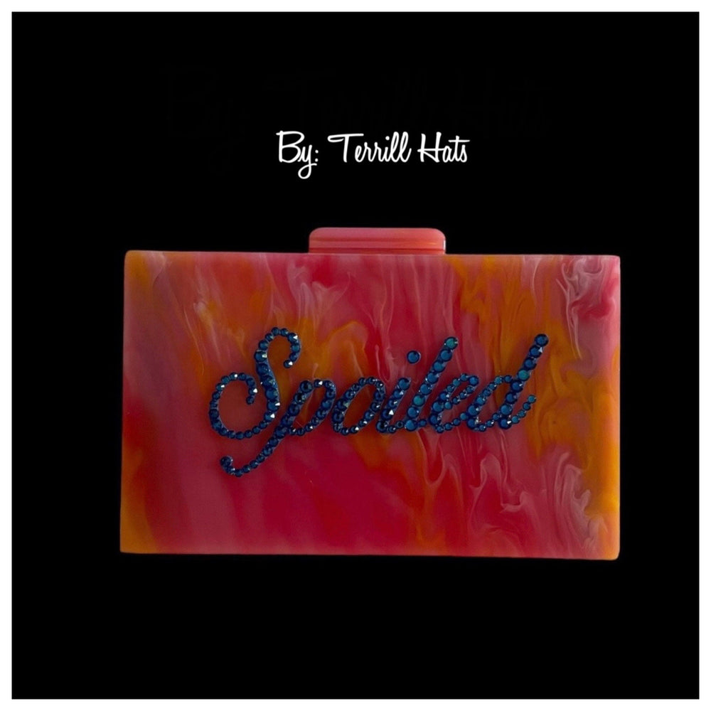 Pink  Crystalled “SPOILED” Acrylic Clutch/Crossbody
