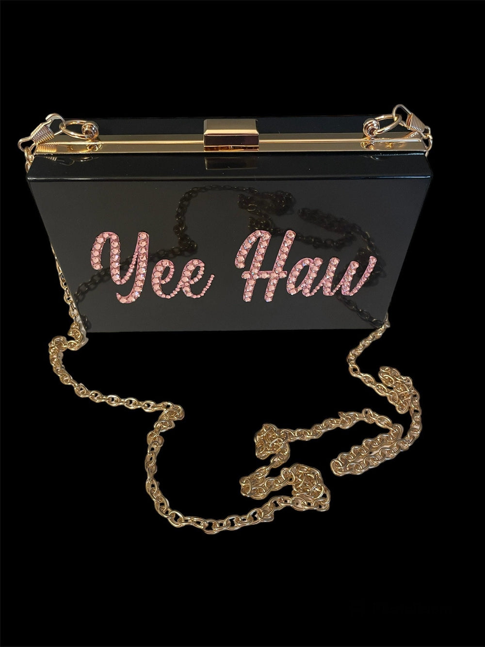 Black & Pink “Hee Haw”  Acrylic Cluth or Crossbody Bag