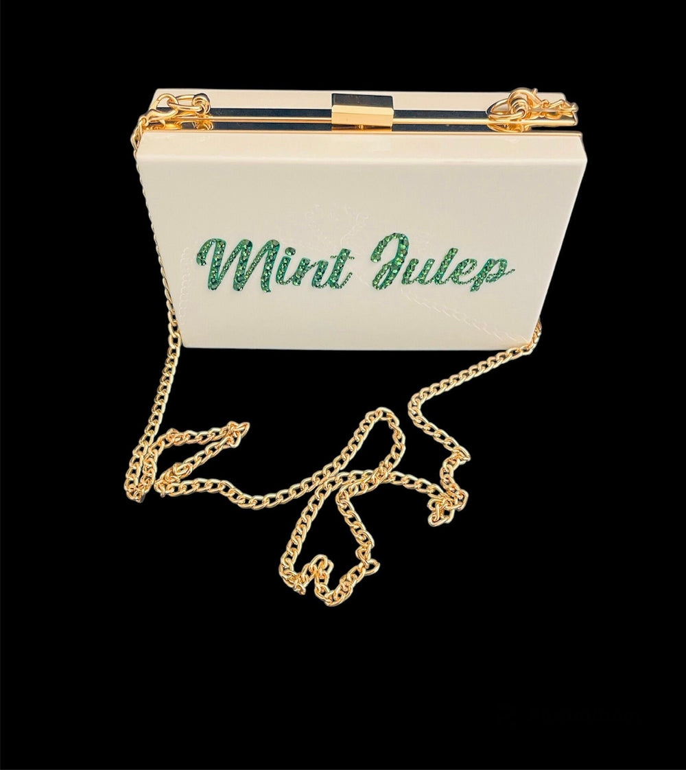 White & Green “Mint Julep” Crystal Acrylic Bag