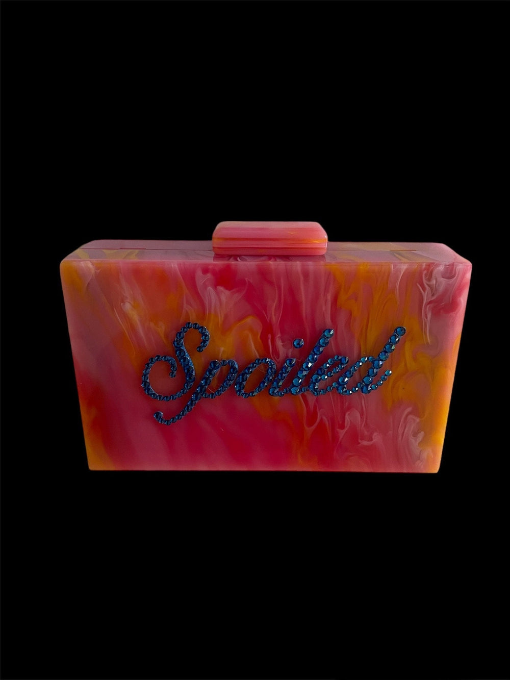 Pink  Crystalled “SPOILED” Acrylic Clutch/Crossbody