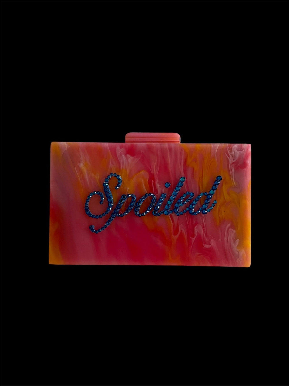 Pink  Crystalled “SPOILED” Acrylic Clutch/Crossbody