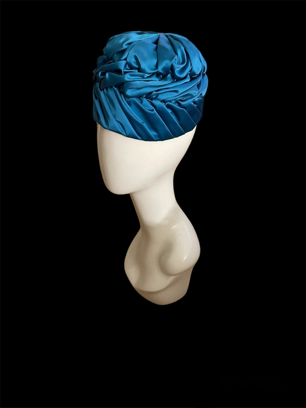 Vintage Turquoise Blue Silk Hat