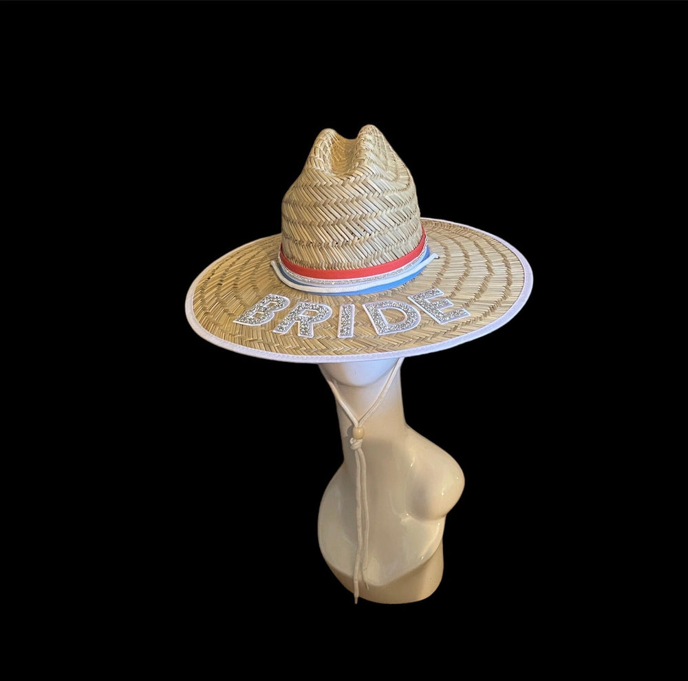 Beach BRIDE Straw Crystal Sun Hat