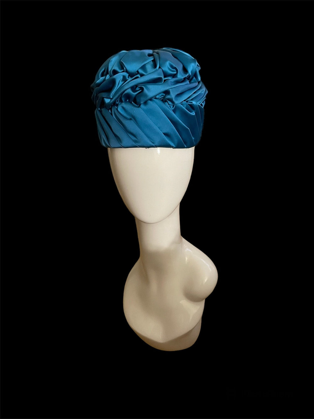 Vintage Turquoise Blue Silk Hat