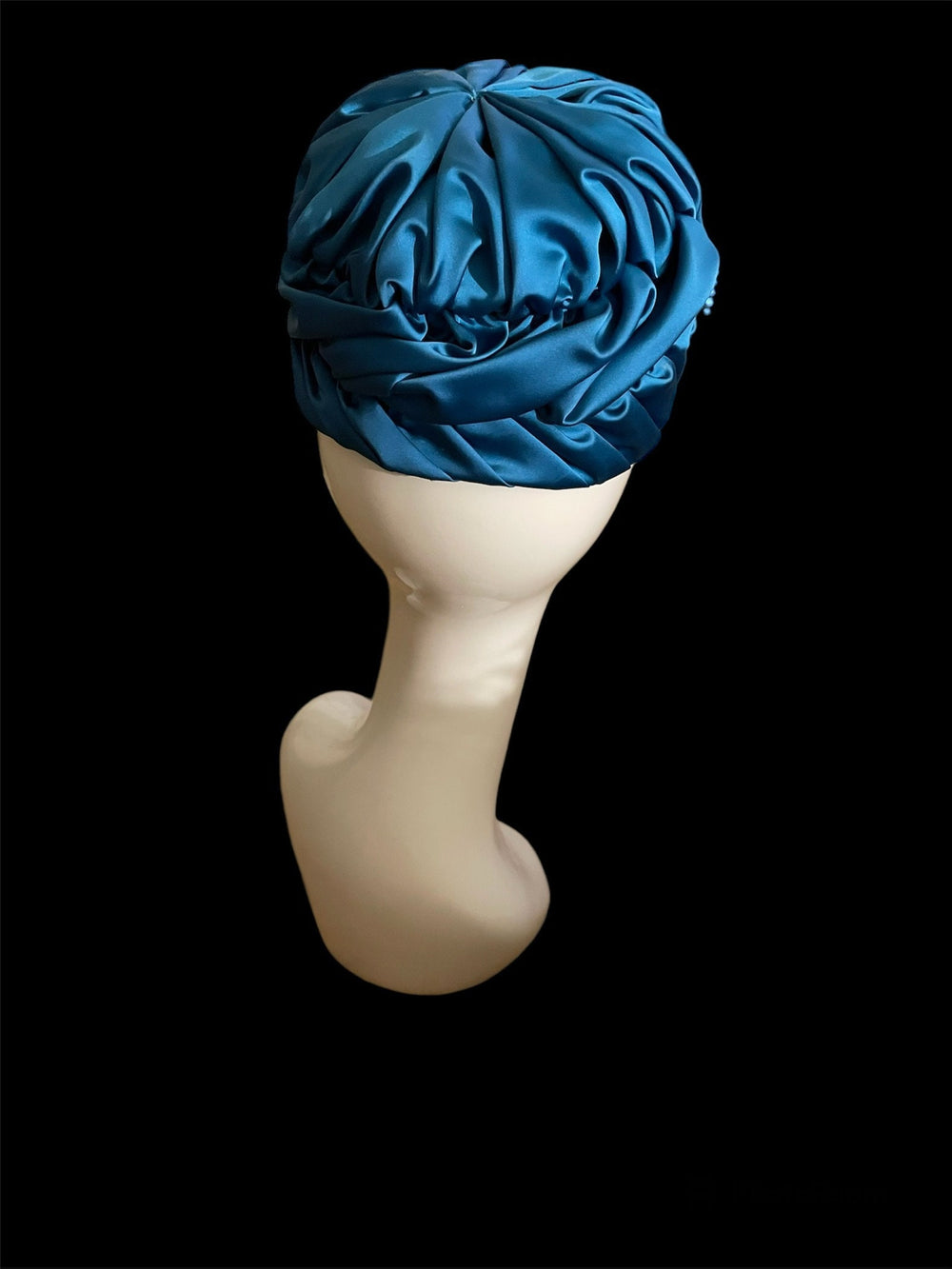 Vintage Turquoise Blue Silk Hat