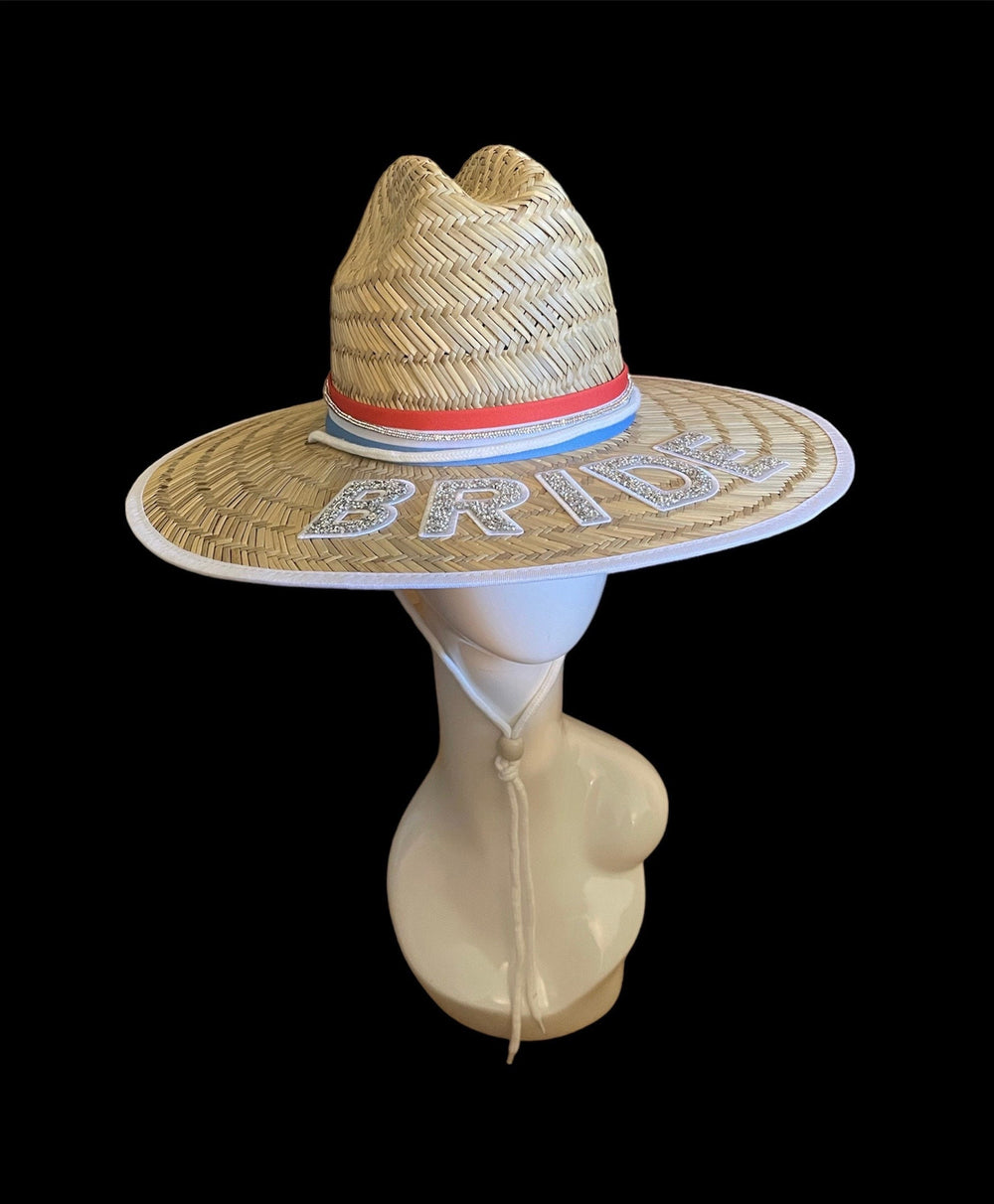Beach BRIDE Straw Crystal Sun Hat