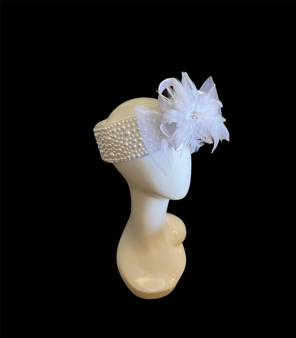 White Pearl Bridal Headpiece