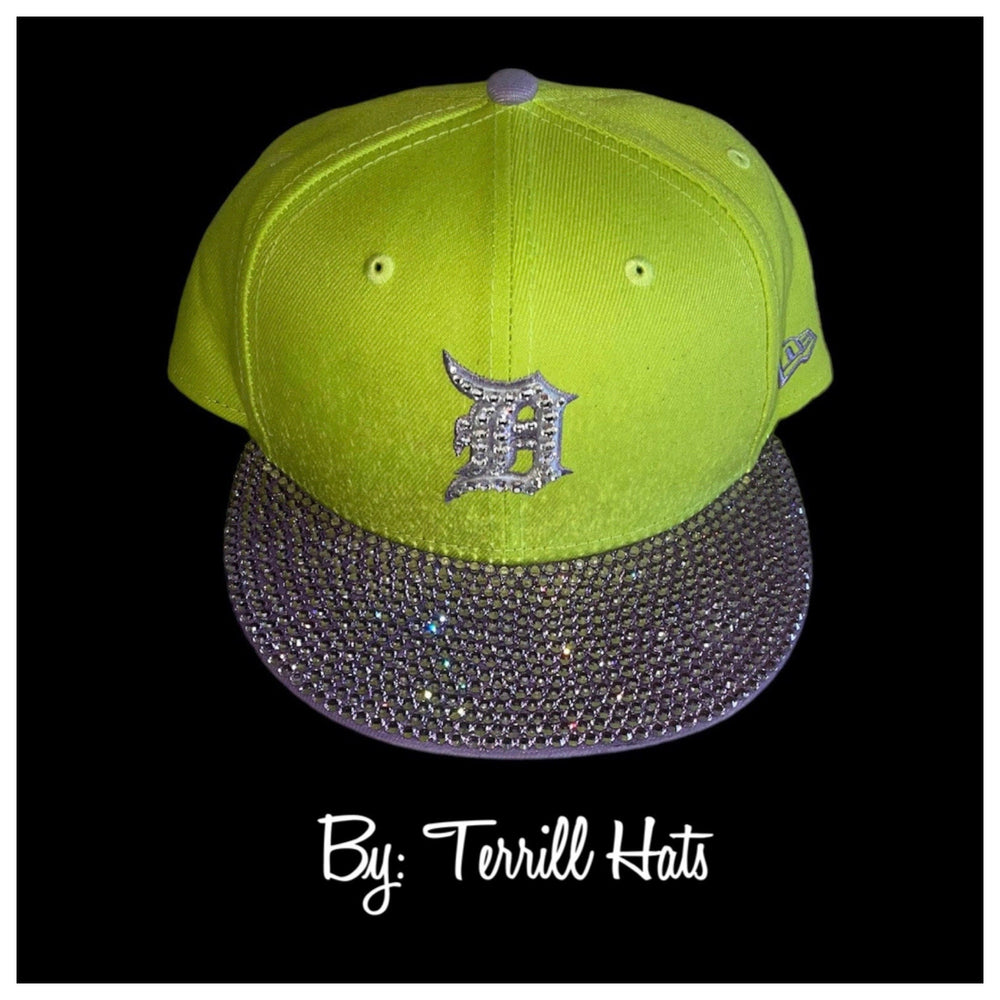 Detroit Crystalled Lime & Violet Trucker Hat