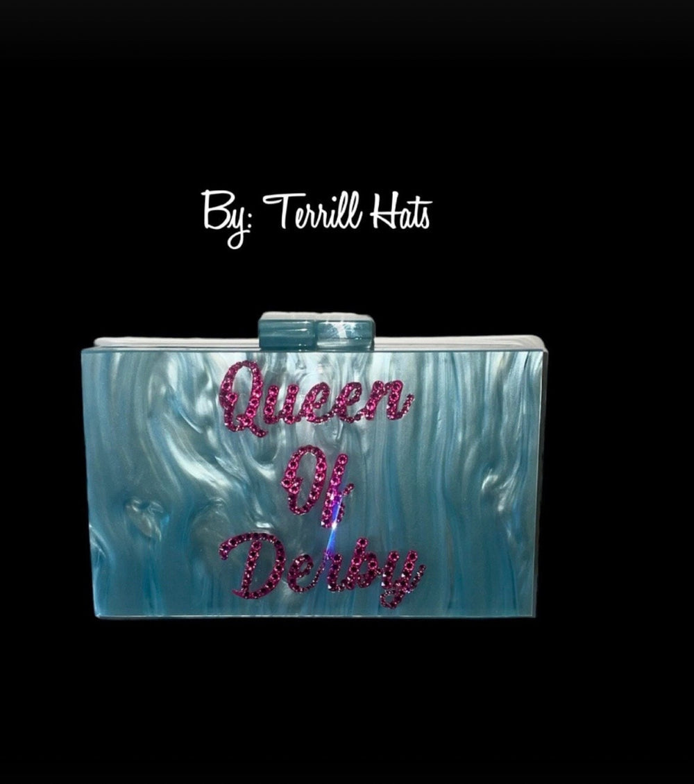 Blue & Pink Queen of Derby Acrylic Purse