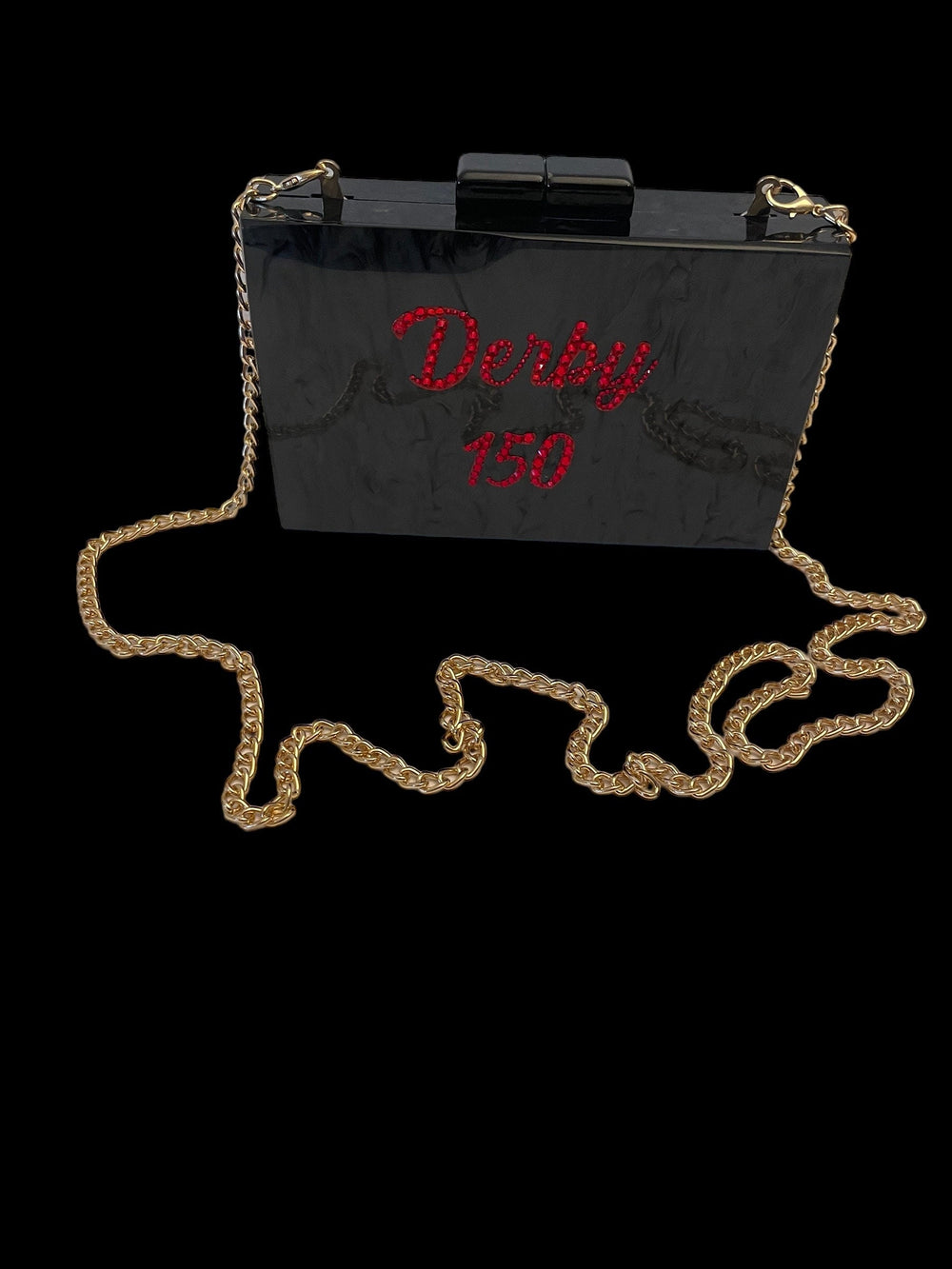 Black & Red “Derby 150” Acrylic Clutch or Crossbody Bag