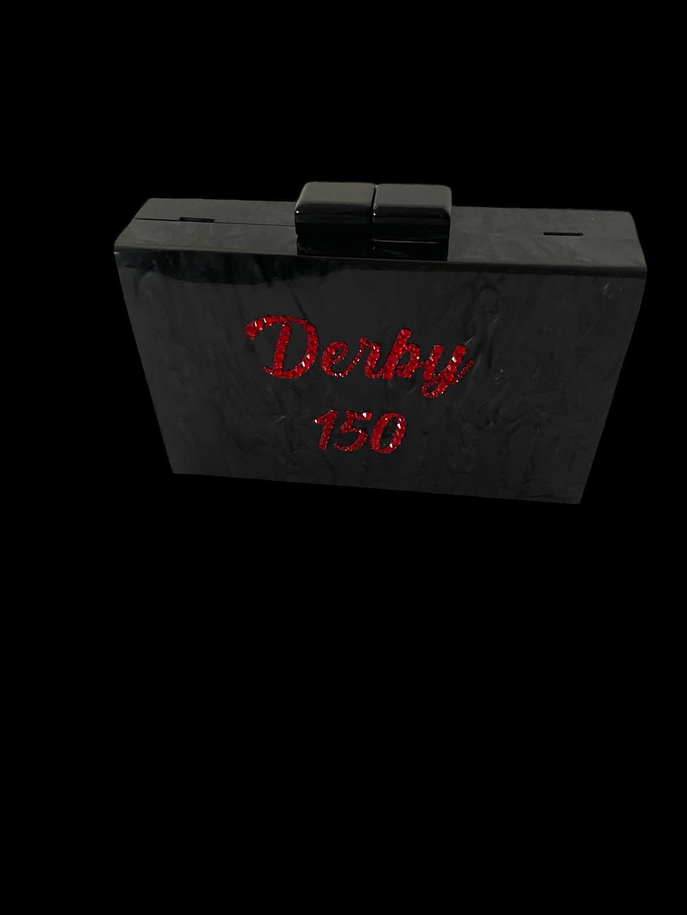 Black & Red “Derby 150” Acrylic Clutch or Crossbody Bag